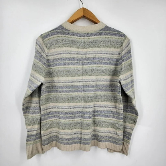 Woolrich Women's Striped‎ Crew Neck 100% Lambs Wool Long Sleeve Sweater Size L - Picture 5 of 11